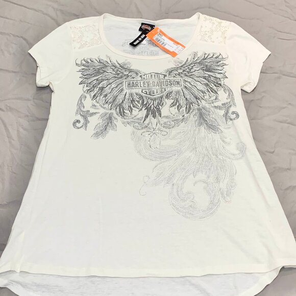 NWT Harley Davidson Los Cabos Mexico 2017 T-Shirt Womens MD Dusk Rise Lace - Picture 3 of 8